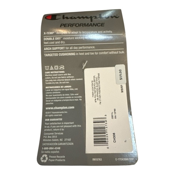 Champion Women’s Performance Ankle Socks 6-Pack NWT – Size L -Shoe size 5 - 9 - Picture 4 of 7